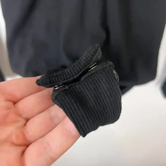 Klassy Network Minimalist Ribbed Bodysuit Black Fitted Long Sleeve V Neck L - Picture 7 of 7